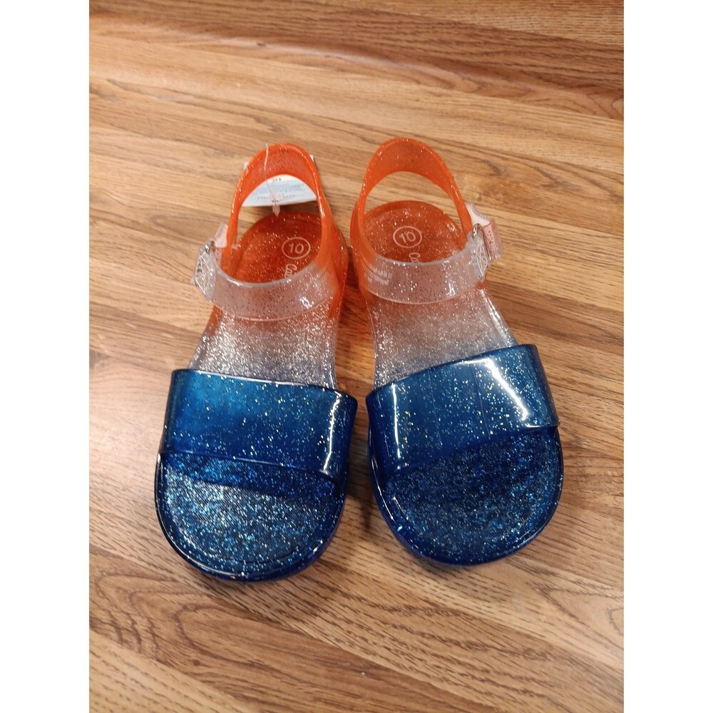 Cat & Jack Jelly Glitter Sandals Red/white/Blue Size 10